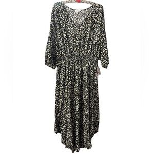 Time and Tru Black and White Floral Dress Size XL 16/18